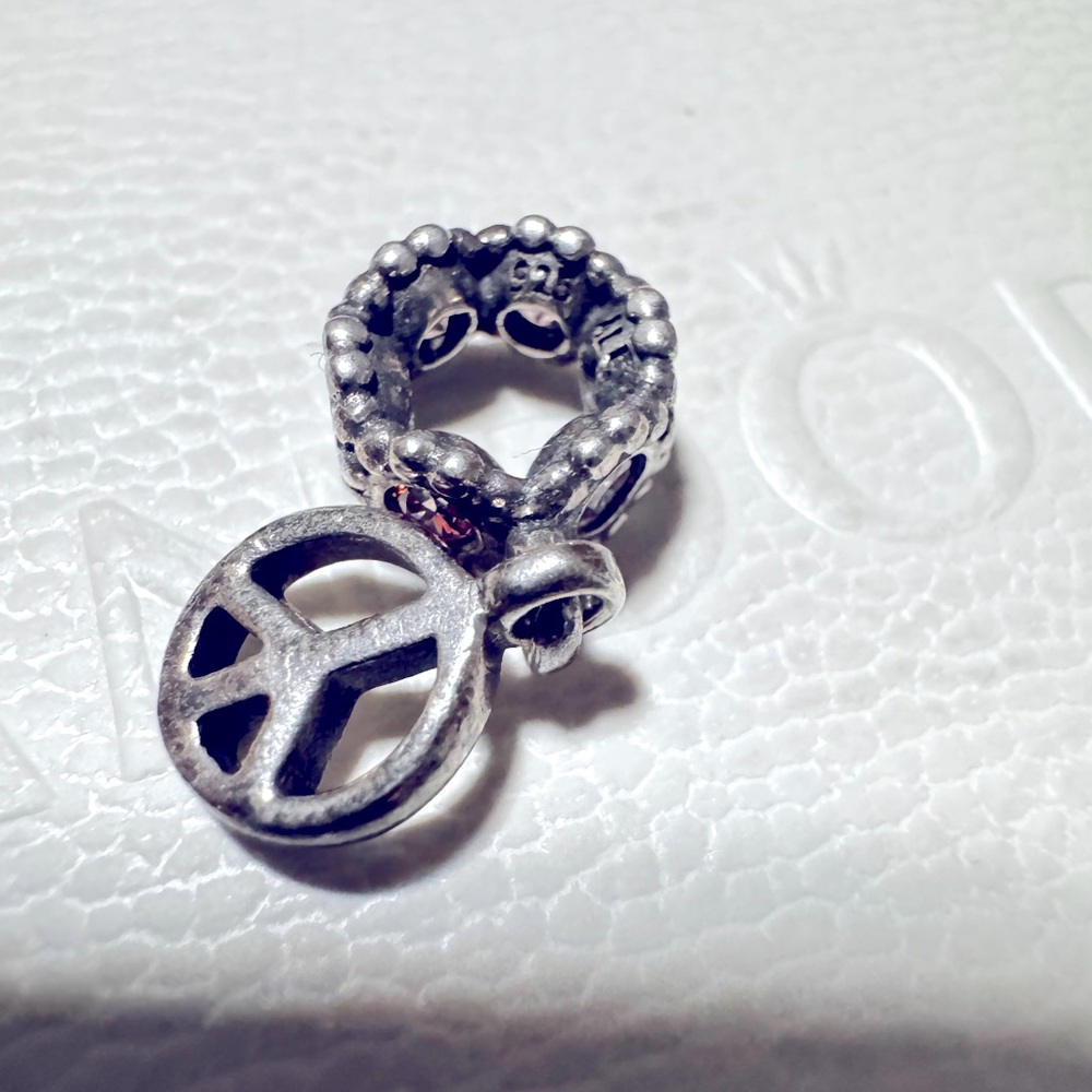 Silver Peace Symbol Charm